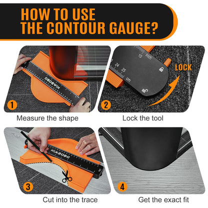 DODOWIN Contour Gauge Large 2pcs, Contour Gauge with Lock, Laminate Template, Contour Gauge, Birthday Gift for Men Grandpa, Father's Day Gift for Dad Birthday