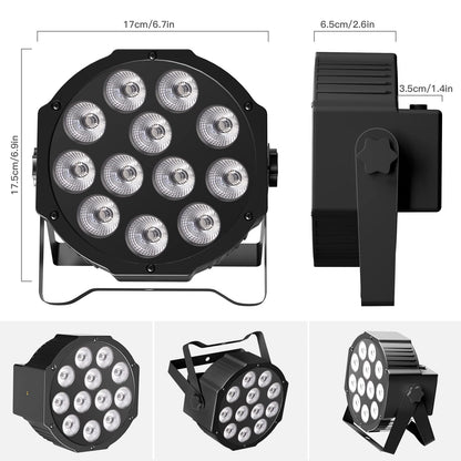 ZonQoonz 4 PCS RGBW Battery Powered Stage Lights, 24W Rechargeable Par Light with Timer Function and 7 Lighting Modes, 8 CH Battery Spotlights Outdoor for Wedding Bar DJ Show Disco