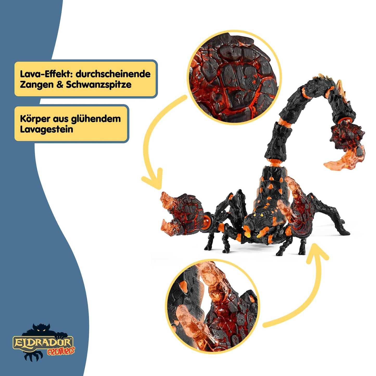 SCHLEICH ELDRADOR Creatures | Lava Scorpion 70142 | ELDRADOR Monster figure with movable pincers and stinger | great gift for girls and boys | ages 7+ | 21 x 14 x 14 cm