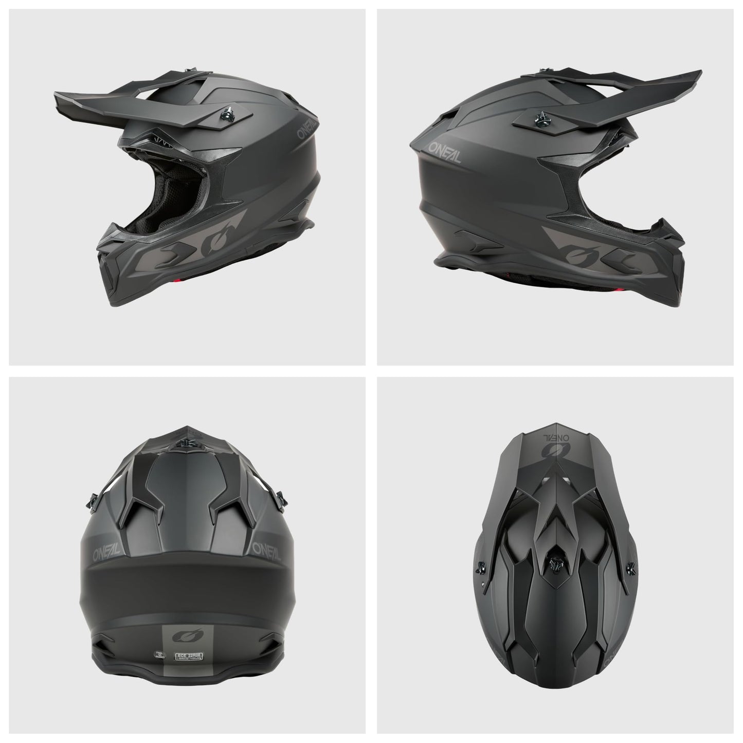 O'NEAL C-SRS Motocross Helmet SOLID Black (Size S) - ECE 22.06 certified, durable ABS shell, efficient ventilation system & removable, washable inner lining.