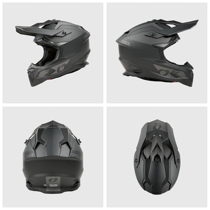 O'NEAL C-SRS Motocross Helmet SOLID Black (Size S) - ECE 22.06 certified, durable ABS shell, efficient ventilation system & removable, washable inner lining.