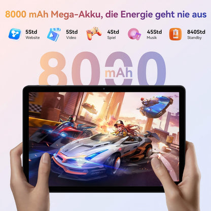 TABWEE Android 15 tablet with keyboard - 24GB RAM+128GB ROM+2TB TF, Octa Core, gaming tablet 11 inches, Widevine L1, 1920x1200 FHD+IPS, 8000mAh battery, Gemini AI, 13MP+5MP AI camera, Face ID, 5G WiFi, GPS.
