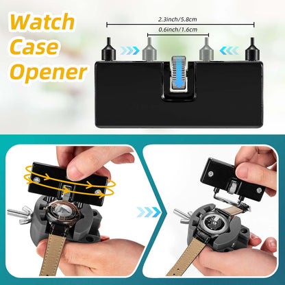 Eventronic Watch Tool Set, Watch Repair Watchmaker Tool Kit, Watch Tools in Nylon Bag, Watch Tool Set for Most Watches, with Large Adjustable Case Opener (88PCS)