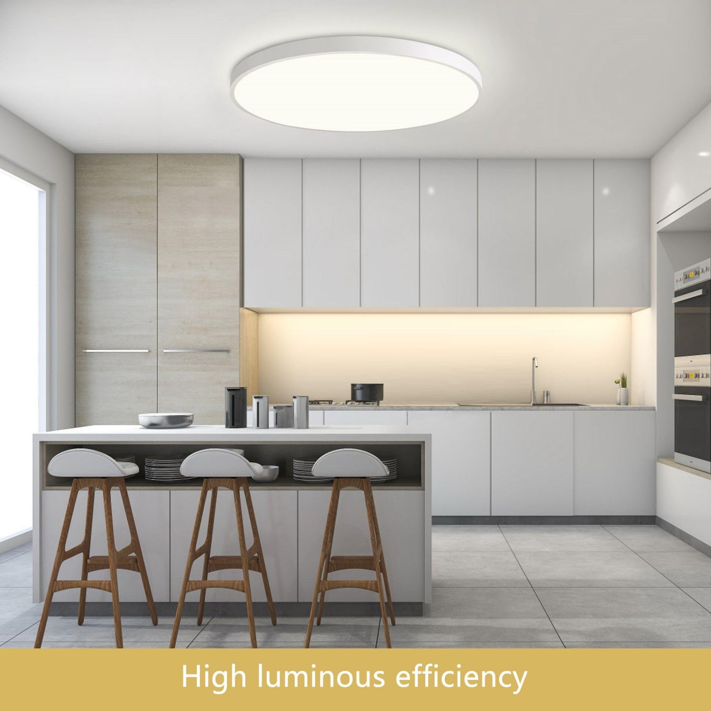 54W LED Ceiling Light Dimmable with Remote Control 3000K-6500K Ultra Thin Ø50x4CM Flat Round Ceiling Lamp compatible with Alexa Google Home Wifi Light for Living Room Bedroom