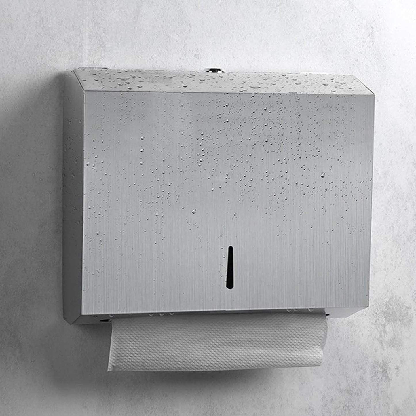 NiceMe paper towel dispenser, stainless steel towel dispenser lockable, wall-mounted tissue dispenser, suitable for Z-fold paper towels, accommodates 250-400 sheets.