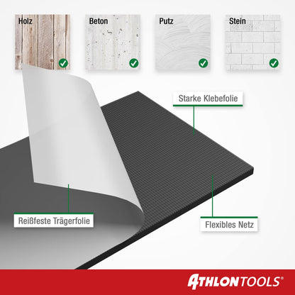 ATHLON TOOLS 2X Car Door Edge Guards (9mm) FlexProtect - each 2m long - Extra Thick Door Edge Protector, self-adhesive, water repellent (black)