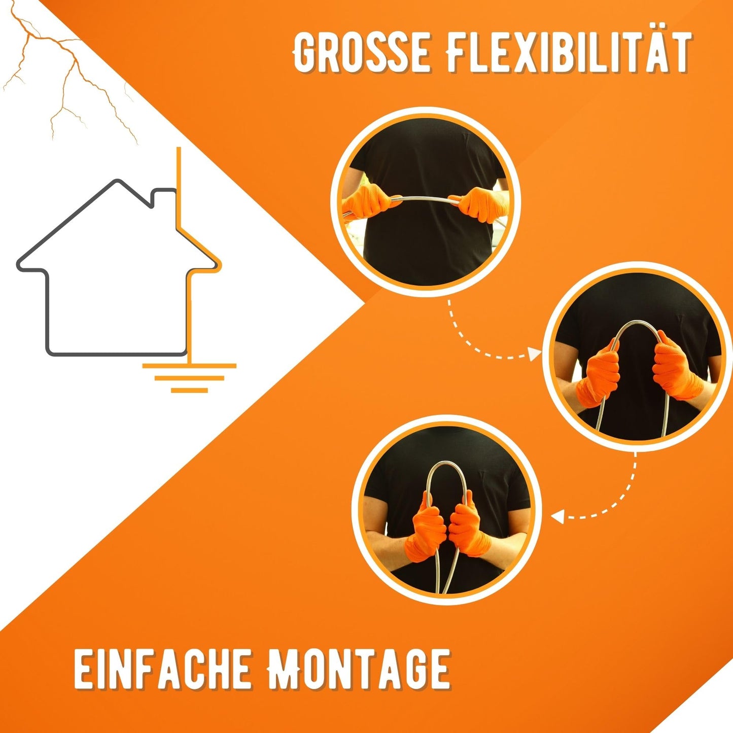 HouseHero® 40 meters round wire aluminum diameter 8mm I grounding wire I lightning protection AlMgSi - meter goods I lightweight and flexible.