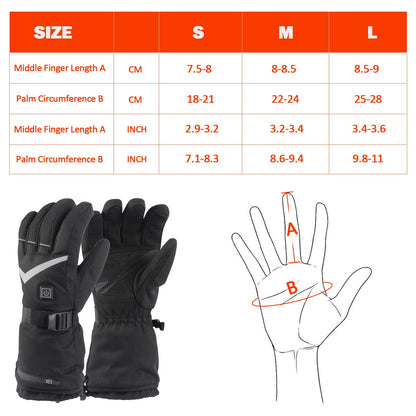 Tantu Heated Gloves for Men and Women, Heated Gloves with 7.4V/2×5000mAh Rechargeable Batteries, 4 Heat Settings Choose Gloves with Heating for Skiing Camping Hiking Motorcycle Gloves
