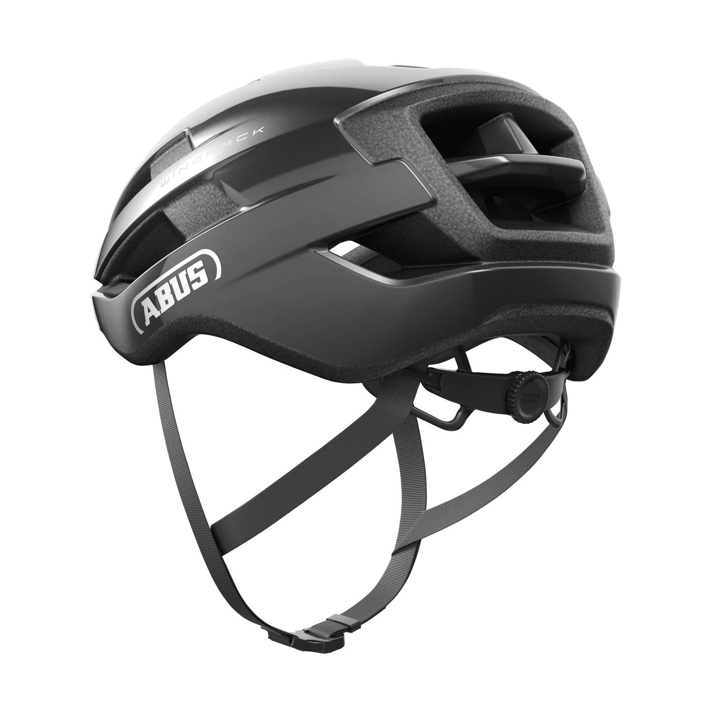 ABUS Road bike helmet WingBack - simple road helmet for sporty riding in everyday life and leisure - for adults and teenagers - Dark gray, size L