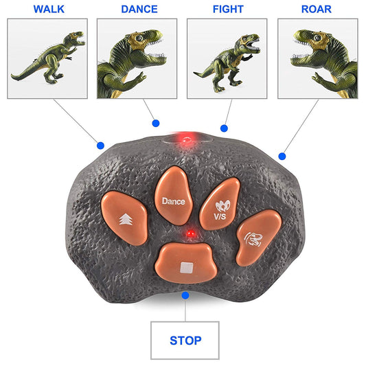JOYIN Kids LED Remote Control Dinosaur Toy, Electronic T-Rex Dino Toy with Walking, Roaring, Light-up Eyes, and Head Shaking for Toddler Boys Girls.