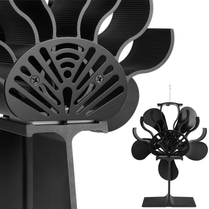 5 sheets Heat Powered Stove Fan - PYBBO Non-Electric Silent Fireplace Fan circulates warm air for gas/pellet/wood stoves