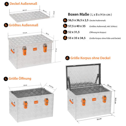 aluminum toolbox corrugated plate ABX-RL67 aluminum 1.5mm toolbox lightweight and durable 67 liters