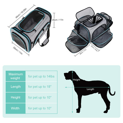 BERTASCHE Transport bag for cats Small dogs Foldable Cat carrier Transport box for plane Car Travel