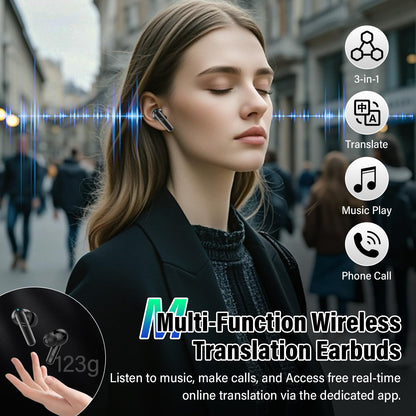 AI headphone translator, 3-in-1 language translator headphones 144 languages with 200+ AI applications, 48H Bluetooth 5.4 translator headphones, 4 translation modes real-time translator earphones for learning