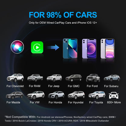 MSXTTLY Wireless Carplay Stick 2 IN 1 U2C-PP Carplay Wireless compatible with cars from 2015-2024, black. Plug and play.