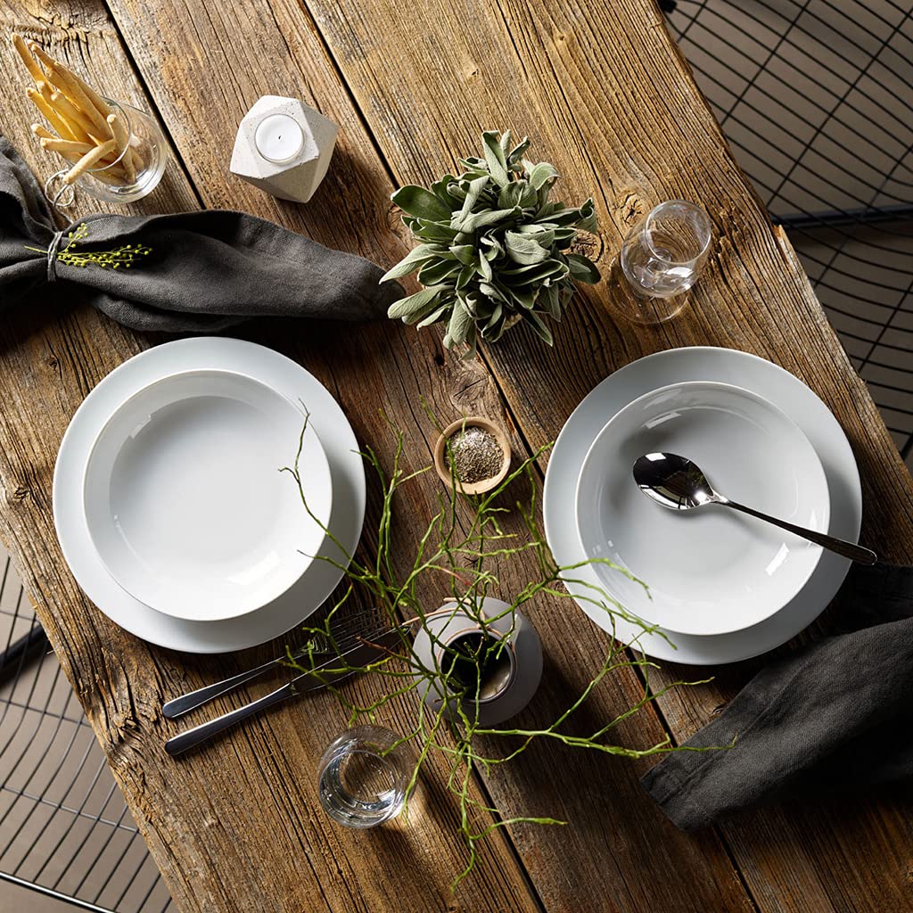 vivo by Villeroy & Boch Group - New Fresh Basic Combo Set, 30-piece Tableware Set, Hard Porcelain, Dishwasher and Microwave Safe, White