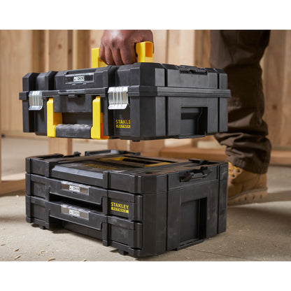 STANLEY FatMax Pro-Stack tool box empty tool case - tool chest (21.5L capacity, with 2 drawers and organizers for small parts, with metal closures) FMST1-71981