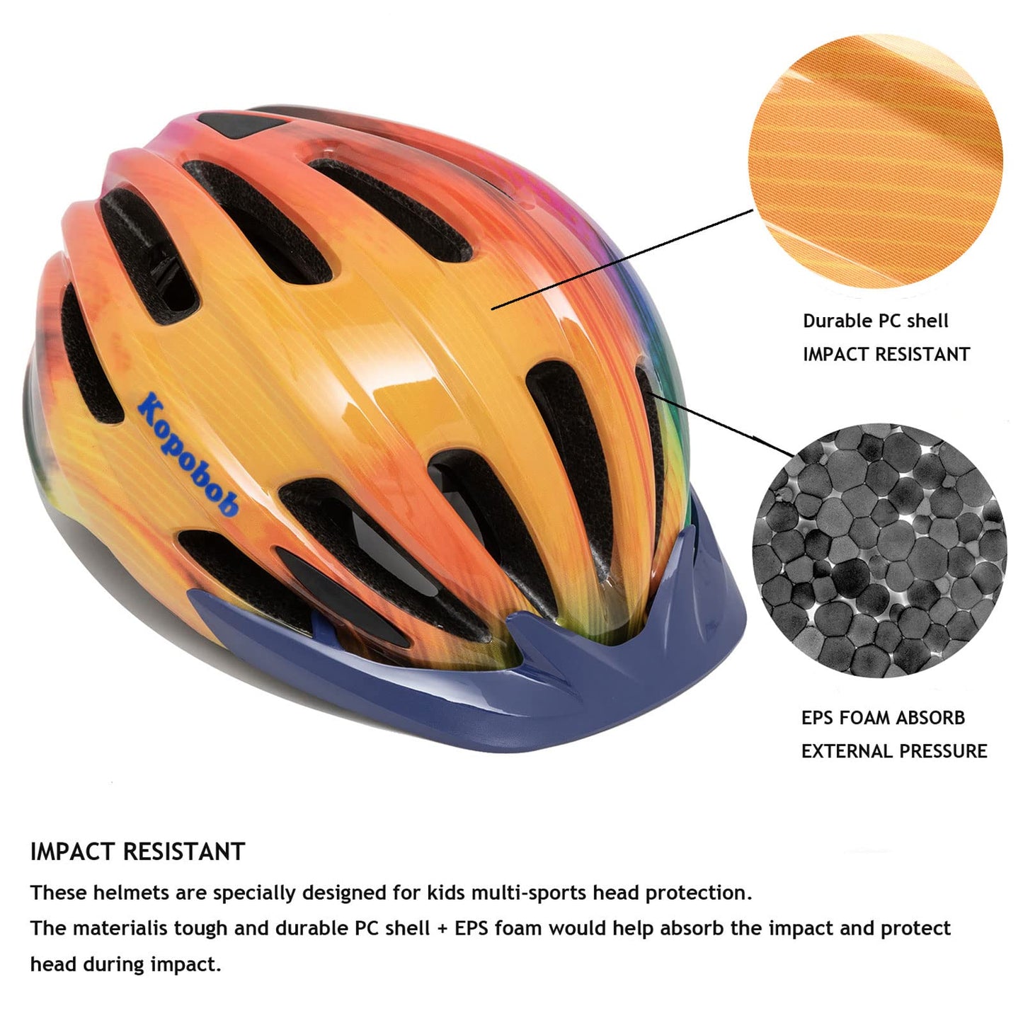 Children's bike helmet for boys 52-58CM, kids bike helmet with light, girls bike helmet, multiple bike helmet vents, helmet for children aged 5-13, protective helmet.