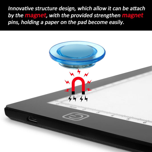 AGPTEK Magnetic A4 LED Light Pad, 5mm Ultra-Thin Physical Button Light Box 35.7cm/14inch x 23.5cm/10.15inch, Stepless Brightness Control with Memory Function for Drawing - MULTIWAY.