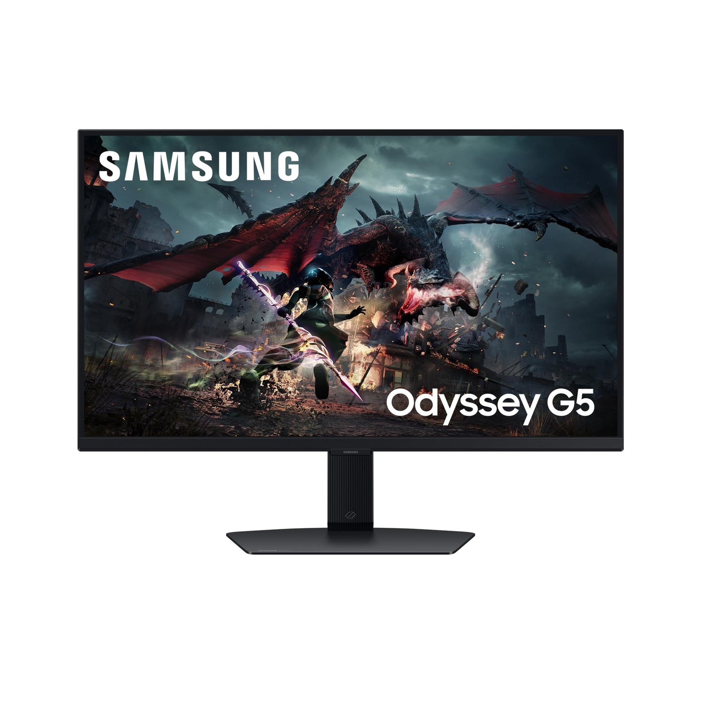 Samsung Odyssey G50D QHD Gaming Monitor, 27-inch screen with Fast IPS panel, 2560 x 1440 pixels, AMD FreeSync, 180Hz refresh rate, 1ms response time (GtG).