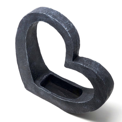 Burial plant heart standing with recess, grave decoration. Height 35 cm. 1 piece anthracite.