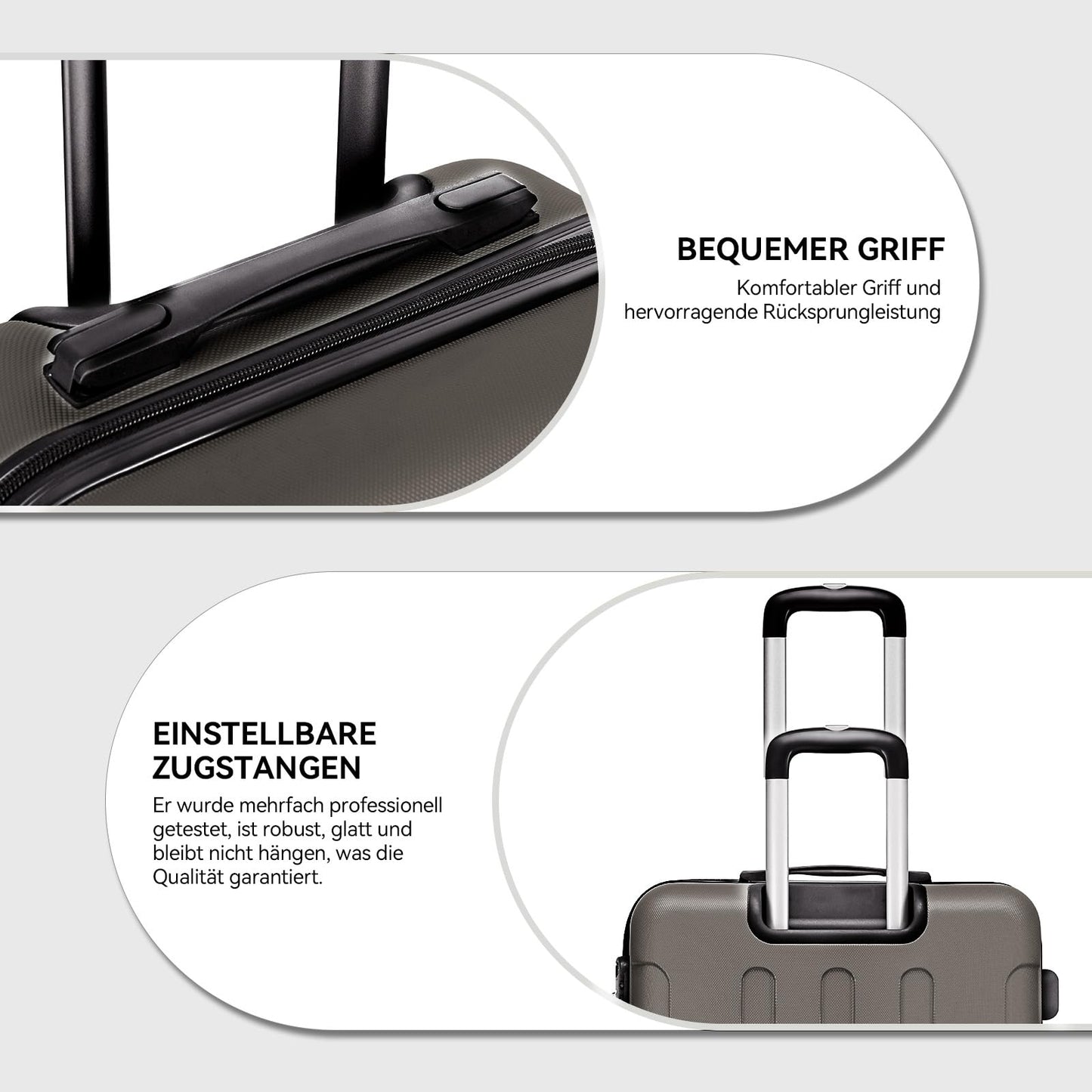 BEIBYE hard shell suitcase trolley suitcase roller suitcase travel suitcase combination lock 4 twin wheels (Coffee, suitcase set)