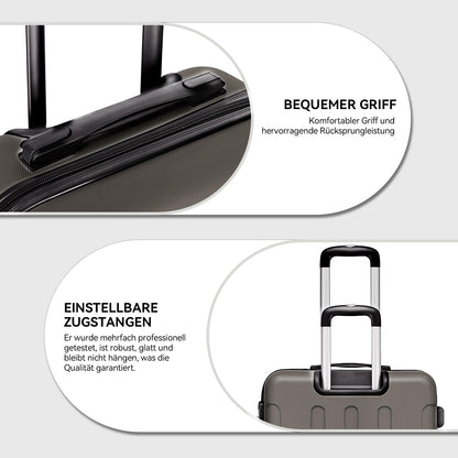 BEIBYE hard shell suitcase trolley suitcase roller suitcase travel suitcase combination lock 4 twin wheels (Coffee, suitcase set)