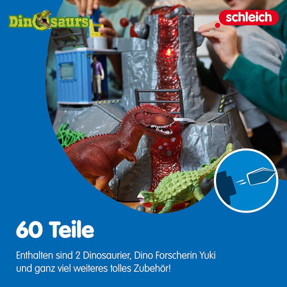 Sneak DINOSAURS | Big Volcano Expedition 42564 | Set incl. volcano with eruption function, Yuki, 2 Dino figures | great gift for girls and boys | Dinosaur toy for ages 3 and up | 60 pieces