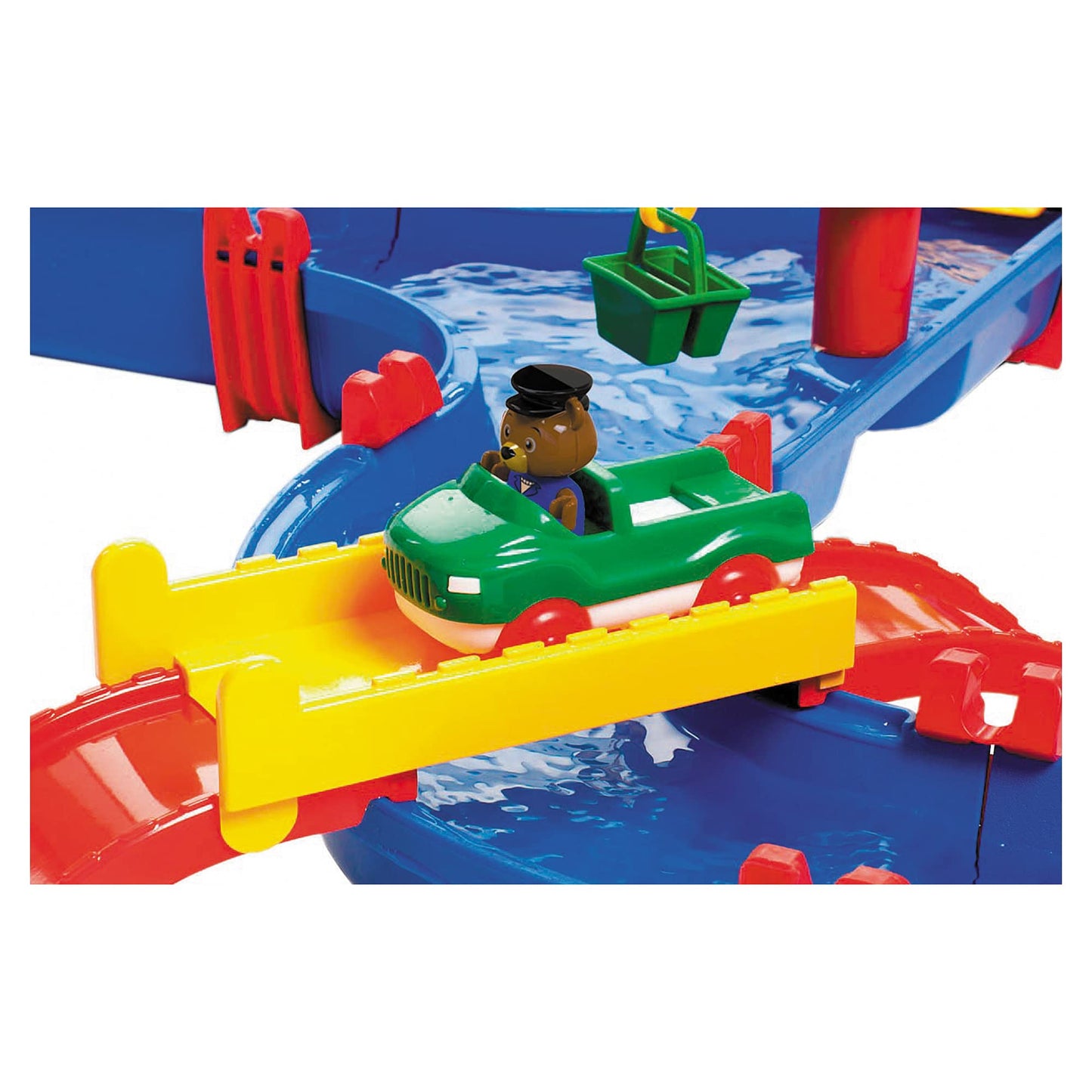 AquaPlay - Waterway Set Mountain Lake - 42-piece game set with Mountain Lake & MegaBridge - Waterway set with 3 play stations and 49 pieces