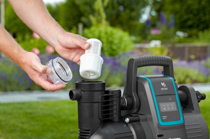 Gardena smart Pressure Pump Set: House water system controlled via app/tablet, includes smart gateway, pumping capacity 5000 l/h, dry-run protection, ceramic seal (19106-20)