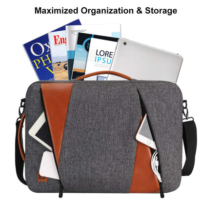 DOMISO Laptop Briefcase 15.6 Inch Business Backpack Travel Backpack College Computer Bag Slim Waterproof Shoulder Bag Shoulder Bag with Strap Laptop Handbag for Men/Women, Gray
