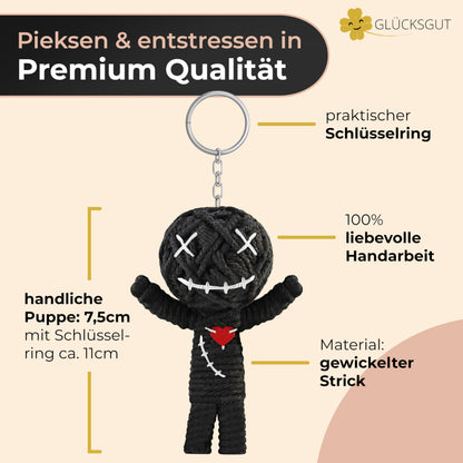 Good Luck® Voodoo Doll with Needles | 3-Pack | Gift Box & Instructions | Joke Medicine | Office Gift for Colleagues, Boss | Anti Stress | Farewell | Office