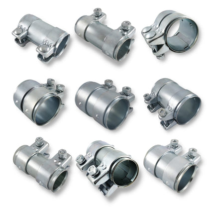 Exhaust clamp pipe connector double clamp exhaust system (steel galvanized, ø 43mm | length: 125mm)