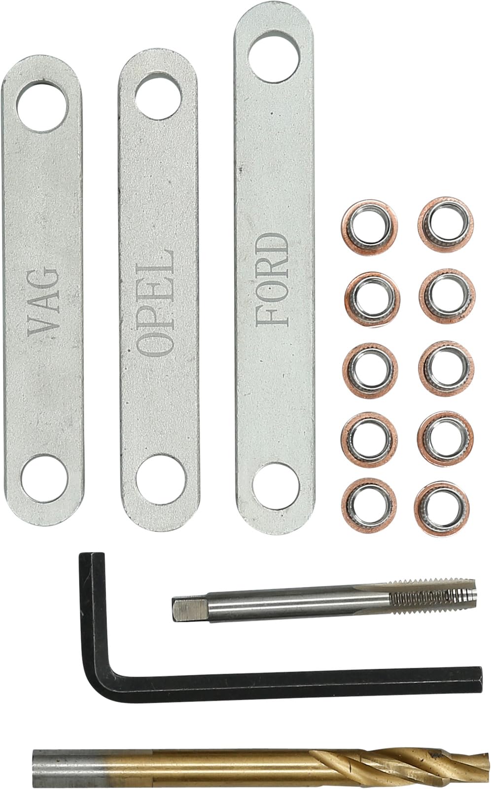 BRILLIANT TOOLS BT701100 16-piece brake thread repair kit, M9 x 1.25, [Powered by KS TOOLS]