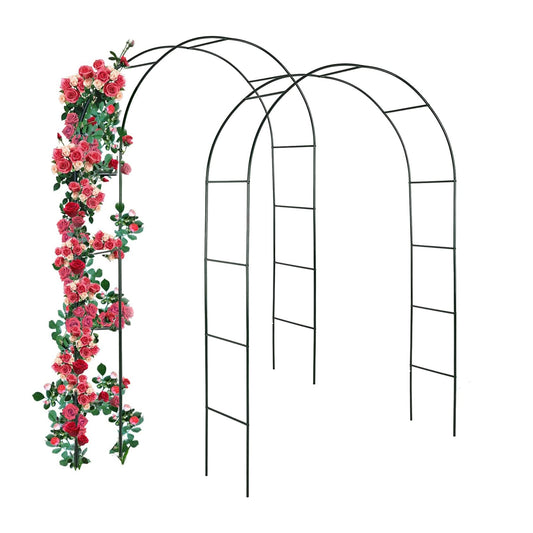 Forever Speed rose arch trellis garden rose support made of powder-coated steel, garden decoration and embellishment climber weatherproof black (2 pieces)