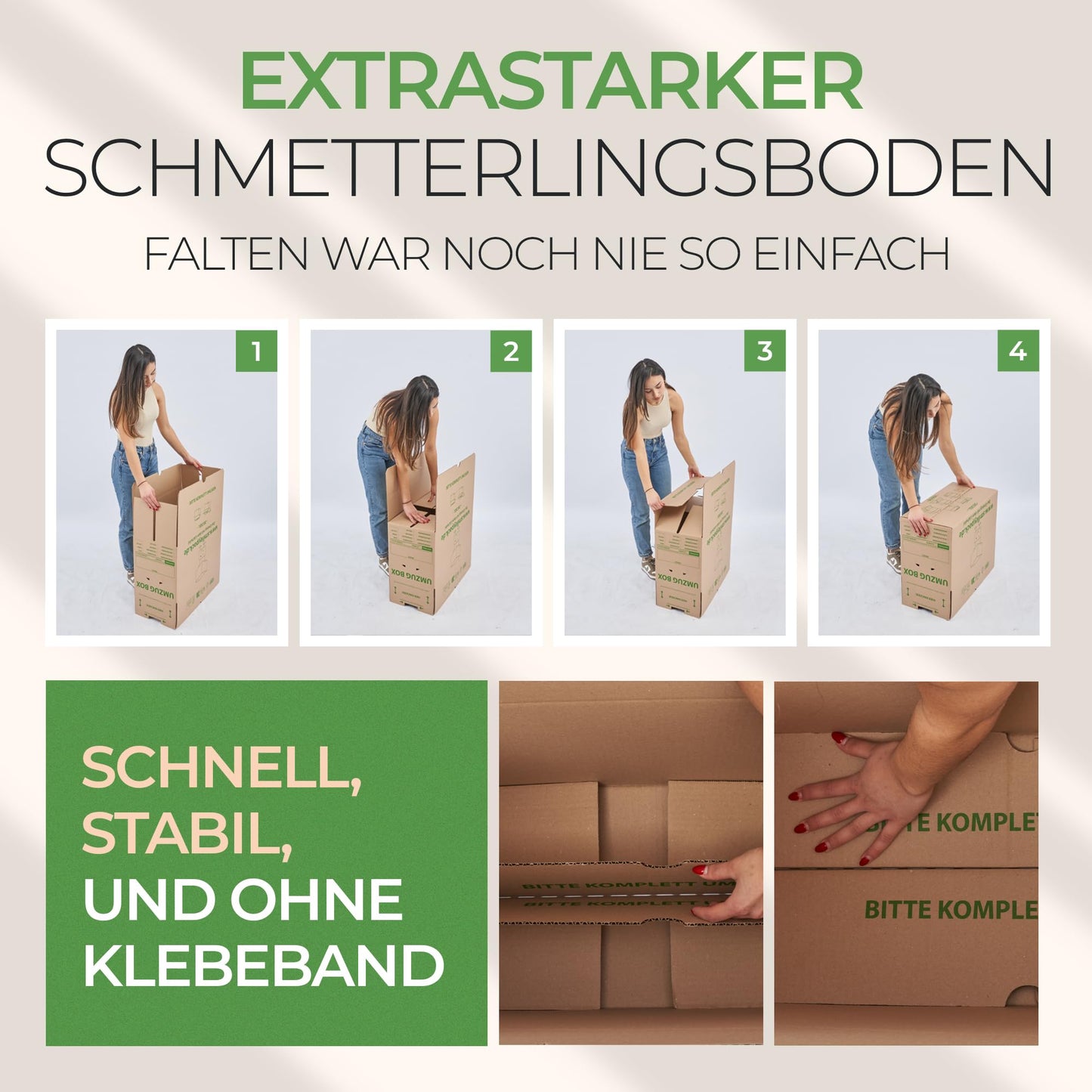 10 x sturdy moving boxes - 620 x 300 x 330 mm - Extra large and reusable - Moving box with 40kg load capacity - Moving with cardboard box - Robust moving box with lid - Storage boxes