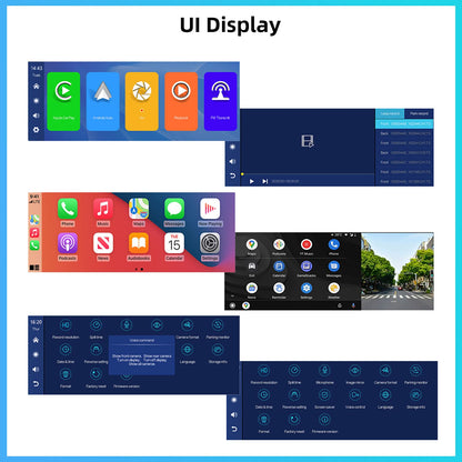 Hodozzy Car Radio Portable CarPlay Wireless Android Auto with Dashcam Front 9.3 Inch Touchscreen Display CarPlay Screen Car Bluetooth Digital Media Receiver Navigation Video Recording Rear View Camera