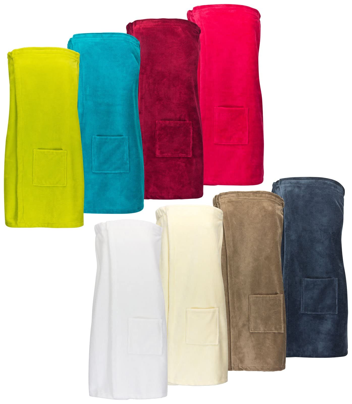 Floringo Luxury Sauna Kilt Twin-Star for Women with Velcro Closure and Patch Pocket - Slate