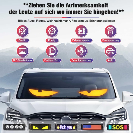 2 LED eyes for truck car (10*35cm), Devil Eyes Light for Cars, Devil Eyes Light Dynamic Programmable Personalized Eye Light Signs, with APP control and remote control Bluetooth USB 5V