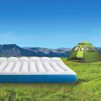 Intex 67999 - Inflatable Double Camping Mat, Laminate, Gray and Light Blue, 127 x 193 x 24 cm.