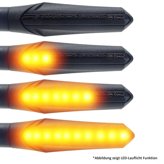 Area1 Motorcycle LED turn signals E-marked running light effect 2 pieces/M8 for e.g. 790 Duke 390 Duke 690 SMC/R MT07 MT09 MT125 Z900 Z650 Z500 Z125 CMX CB Hornet SV650 GSXS R12 S1000 F750GS R1250GS Tuono