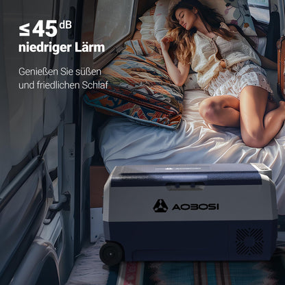 AAOBOSI Compressor Cool Box 36L, Car Fridge 12/24V and 100-240V Electric Cool Box, -20°C to 20°C compressor cool box for car, truck, boat, RV, camping, travel.