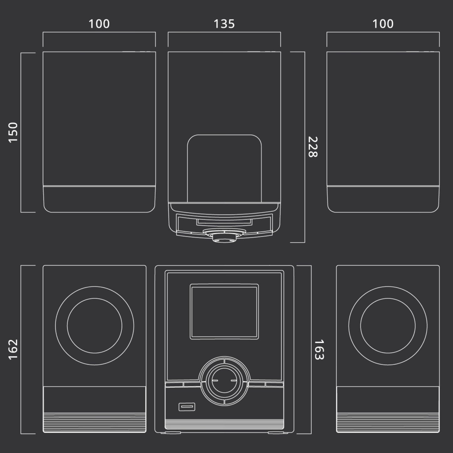 Muse stereo system, compact system with CD player & DAB radio, mini stereo system with 2 speakers, music system with FM/DAB/DAB+ digital radio, Bluetooth & AUX, MP3 & Spotify, compact music system.