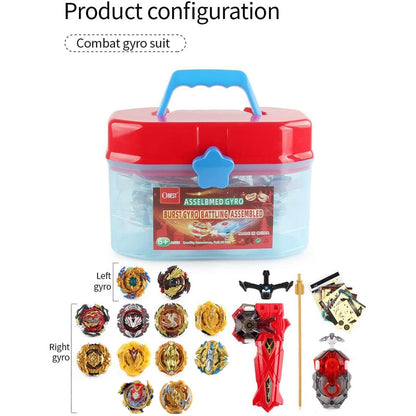 OBEST 12 Piece Battle Top Set for Kids, Bay Battling Tops Bey Gyros with 2 Burst Turbo Launchers, Gyro Starter Set Bay Battling Tops Arena Tops Gift for Kids