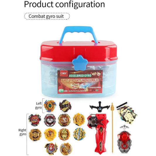 OBEST 12 Piece Battle Top Set for Kids, Bay Battling Tops Bey Gyros with 2 Burst Turbo Launchers, Gyro Starter Set Bay Battling Tops Arena Tops Gift for Kids