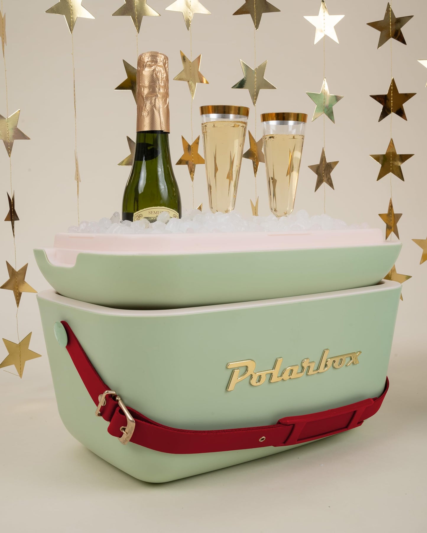 Kreher® Cooler Box Passive Cooler Vintage Design with Polystyrene (Airpop) Thermal Insulation (Christmas Green, 20 L)