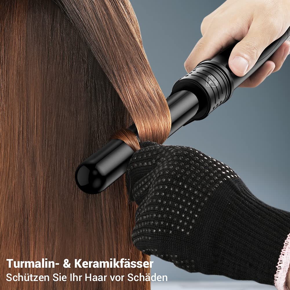 5 in 1 LCD Ceramic Coating Multifunctional Interchangeable Wave Iron with Gloves Curling Kit ET-W301