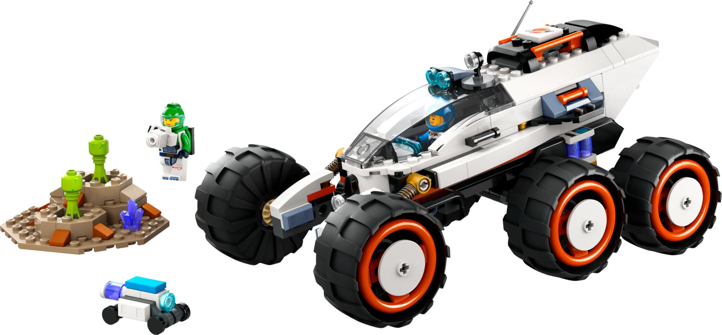 LEGO City Space Rover with Aliens, Car Set with Robot and Alien Toy Figures & City Blue Monster Truck, Off-Road Car Toy, Vehicle Set with Racing Driver Minifigure