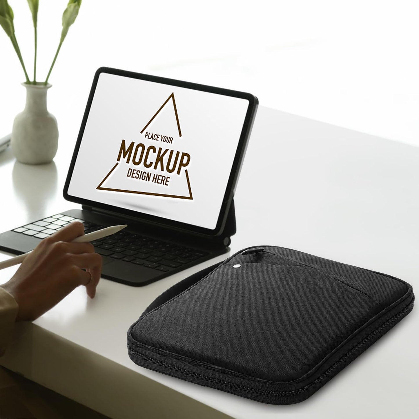 MoKo 9-11 Inch Tablet Sleeve Case with Handle, Padded Protective Travel Bag for New 11 Inch iPad Air M3 2025, iPad A16 11", iPad Pro 11 M4, iPad 10/9/8/7th, Tab S9/S8 11, Black