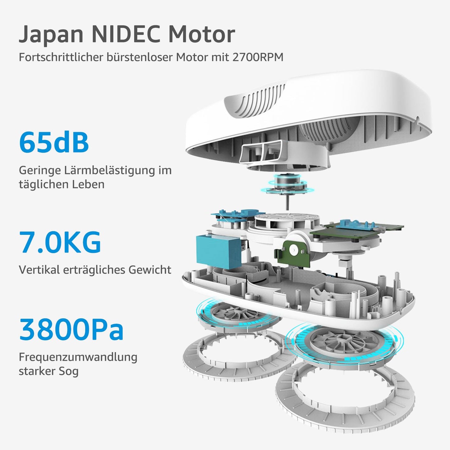 HUTT DDC55 Window Cleaning Robot, Electric Window Cleaner, Automatic Window Robot, Window Cleaner Robot with Remote Control, for Interior and Exterior Windows, Glass, Tiles, 12 Pieces of Cloth.